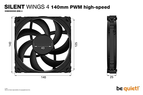 be quiet! Silent Wings 4 140mm PWM High Speed 1900 RPM Premium Low Noise Cooling Fan | 4-Pin | BL097 - Image 3