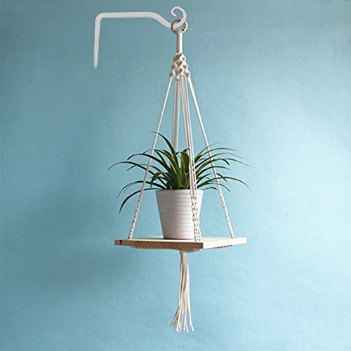 LOOGI Hanging Plant Bracket, Wall Hook Plant Hanger 6 Inch Decorative Hooks for Indoor Planter Lantern, Outdoor Bird Feeder Wind Chime, 2 Pack White - Image 4