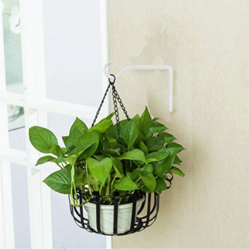 LOOGI Hanging Plant Bracket, Wall Hook Plant Hanger 6 Inch Decorative Hooks for Indoor Planter Lantern, Outdoor Bird Feeder Wind Chime, 2 Pack White - Image 5