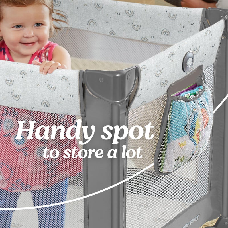 Graco Pack and Play Portable Playard, Push Button Compact Fold, Carnival - Image 5