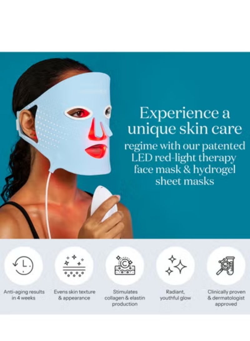 سموث سكن  قناع الوجه SmoothSkin DuoLux العلاجي بالضوء الأحمر LED ومجموعة العناية بالبشرة المرطبة مع 15 قناعًا من أوراق الهيدروجيل. - Image 3