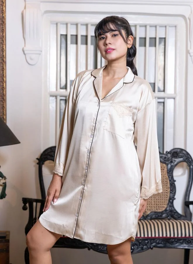 Aadaraya Aadaraya Nighty Short Notch Collar