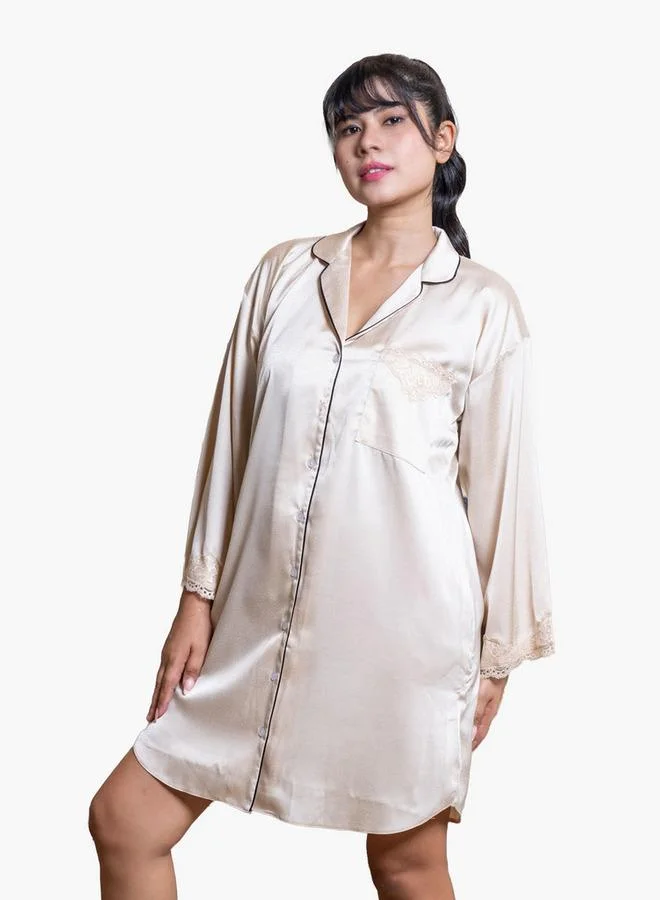 Aadaraya Aadaraya Nighty Short Notch Collar