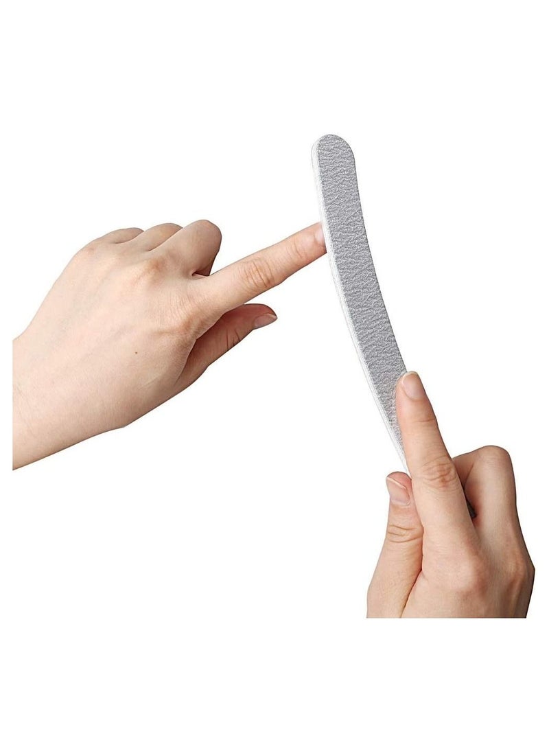brunson Nail File 25pcs Professional Nail Filer Curved zebra file Double Sided 100/180 grit  Emery Board Nail Styling Grooming Tools for Manicure Acrylic Nails Gel Fingernails Natural Gel Nails - Image 1