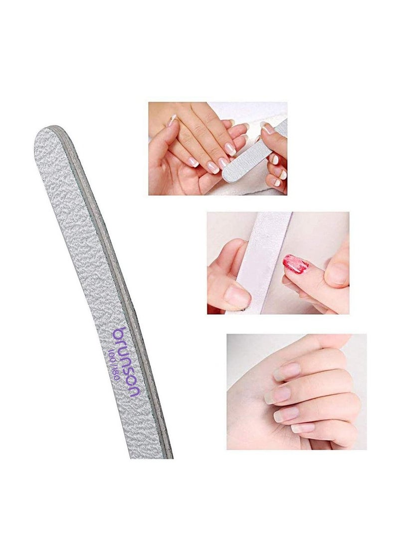 brunson Nail File 25pcs Professional Nail Filer Curved zebra file Double Sided 100/180 grit  Emery Board Nail Styling Grooming Tools for Manicure Acrylic Nails Gel Fingernails Natural Gel Nails - Image 3