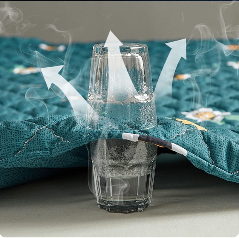 Waterproof Mattress Protector Quilted Mattress Protector Fitted with Elasticated Skirt Available in A Variety of Sizes and Colors (Color : Dark Green, Size : 1.5 * 2.0cm) - Image 5