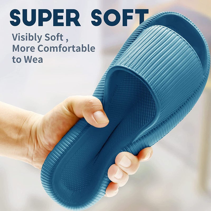 Non-Slip Thick Cloud Slides for Women and Men, Fast-Dry Pillow Slippers for Shower Home Spa Beach - Image 2
