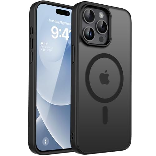 CACOE Magnetic Case for iPhone 15 Pro 61 inchCompatible with MagSafe Magnetic Car Phone MountNot Yellowing AntiScratch Matte Black - Image 1