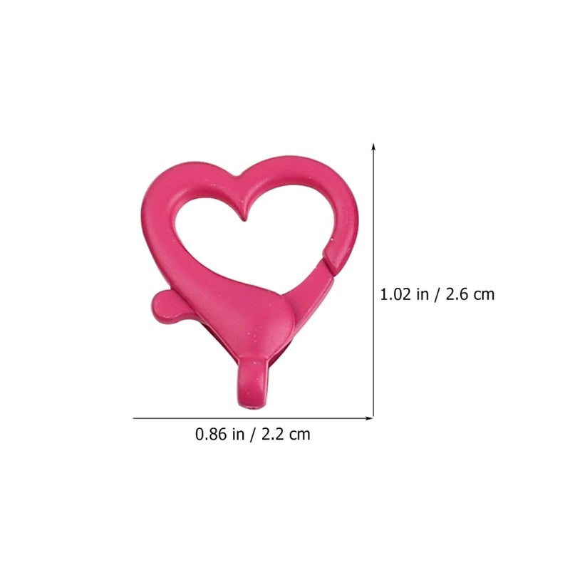 26mm Heart Shaped Lobster Clasps 20pcs Mixed Colors Jewelry Findings for DIY Bracelets and Bag Accessories - Image 3