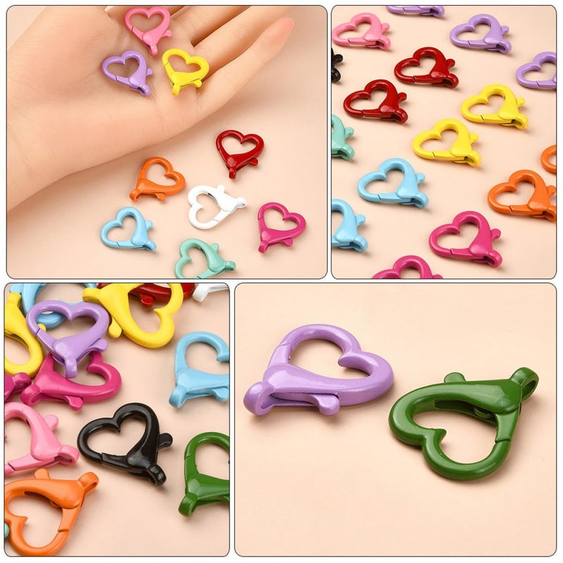 26mm Heart Shaped Lobster Clasps 20pcs Mixed Colors Jewelry Findings for DIY Bracelets and Bag Accessories - Image 5
