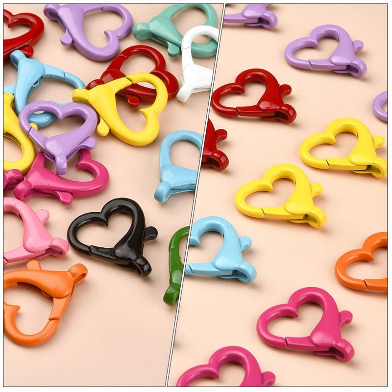 26mm Heart Shaped Lobster Clasps 20pcs Mixed Colors Jewelry Findings for DIY Bracelets and Bag Accessories - Image 4
