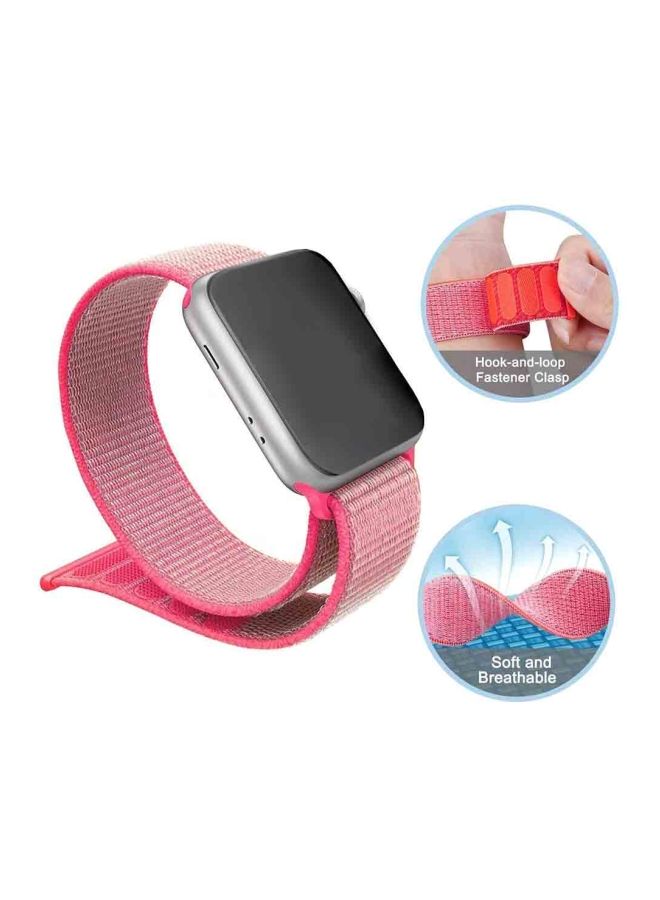 NIBEMINENT Replacement Band For Apple Watch Series 1/2/3/4 44/42mm Brilliant Pink - Image 2