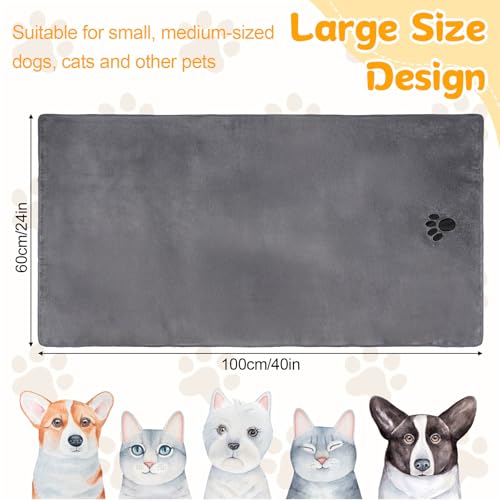 Opvixi Dog Towels for Drying Dogs Large Absorbent Microfiber Dogs Bath Towel 40 x 24 Inch Soft Pet Grooming Towel Dog Shower Bath SuppliesGrey - Image 3