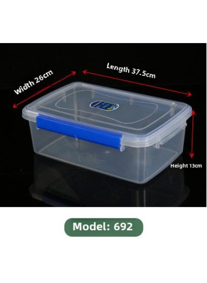 Food Grade Fresh-keeping Box Transparent Plastic Fresh-keeping Box Refrigerator Special Freezer Sealed Box Square Transparent Fresh-keeping Box-Specifications:692 Sealing Ring Storage Box (a 50)-Color:Transparent Color  - Image 1
