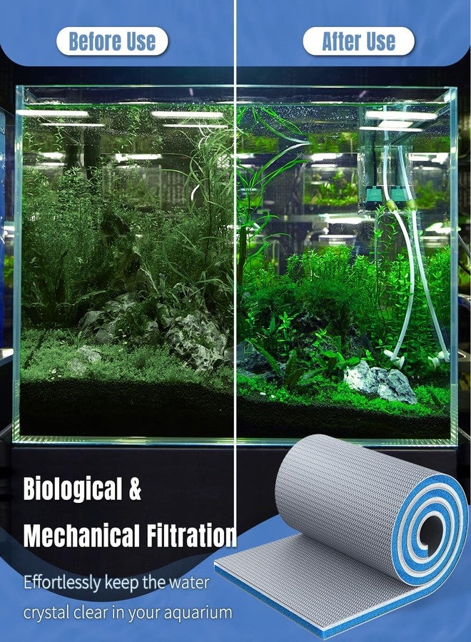 Pawfly 8-Layer Aquarium Filter Pad 16 x 12 Inch Cuttable Aquarium Filter Media Pad Filter Sponge Pad for Freshwater Saltwater Fish Tanks and Ponds High Density Multi-Layer Filter Floss Bio Foam - Image 5