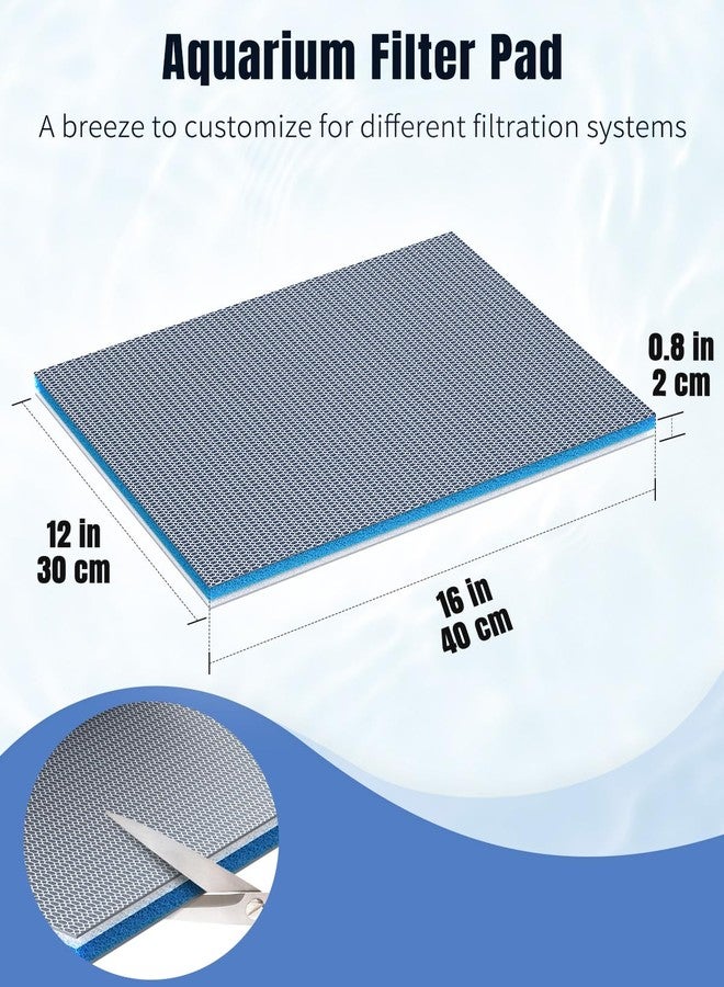 Pawfly 8-Layer Aquarium Filter Pad 16 x 12 Inch Cuttable Aquarium Filter Media Pad Filter Sponge Pad for Freshwater Saltwater Fish Tanks and Ponds High Density Multi-Layer Filter Floss Bio Foam - Image 3