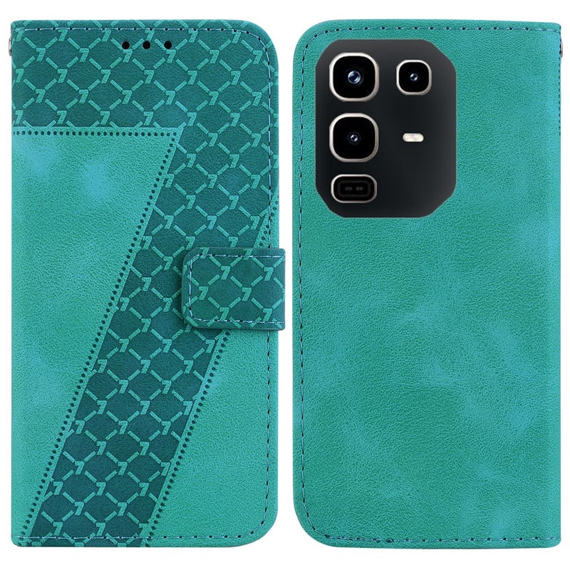 إيروريكس جراب هاتف جلدي منقوش على شكل سبعة أشكال لهاتف Infinix Note 50 4G / Note 50 Pro 4G (أخضر) - Image 1