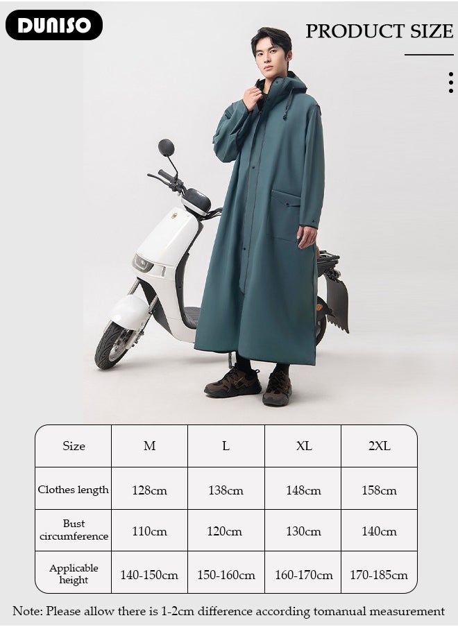 DUNISO Long Rain Wear, Waterproof Raincoat for Adult, EVA  Reusable Rain Ponchos for Women and Men, Lightweight Rain Jackets for Outdoor Camping Cycling Fishing with Hood and Drawstring  - Image 4