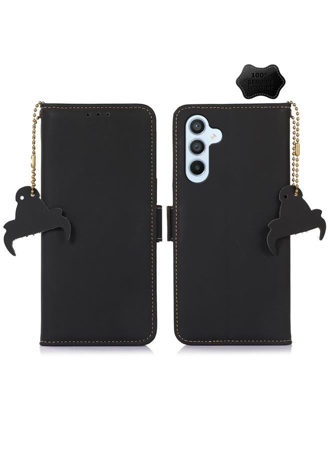 S-TOP Case For Samsung Galaxy M34 5G Genuine Leather Magnetic RFID Leather Phone Case - Image 1