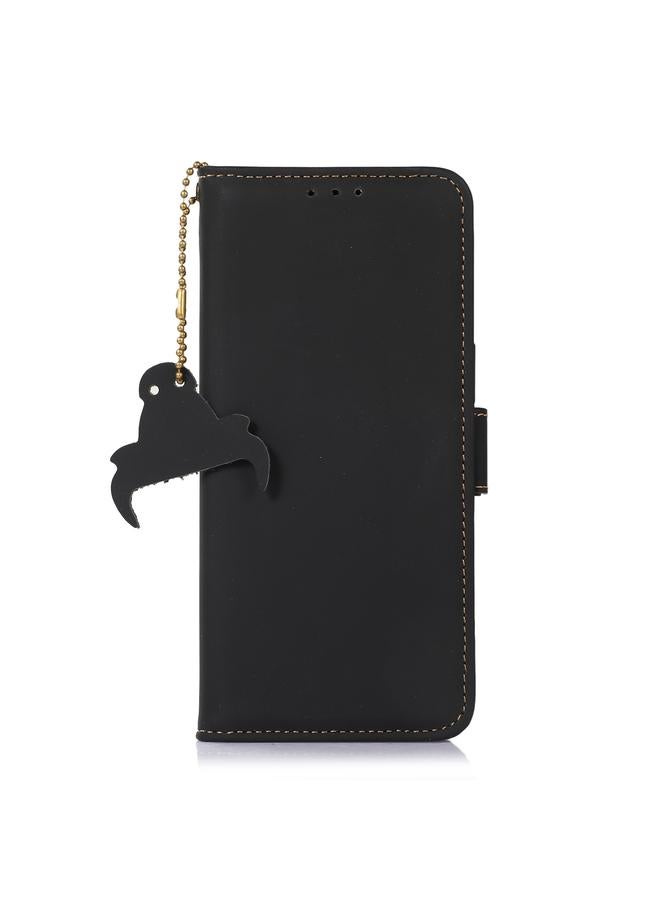 S-TOP Case For Samsung Galaxy M34 5G Genuine Leather Magnetic RFID Leather Phone Case - Image 2