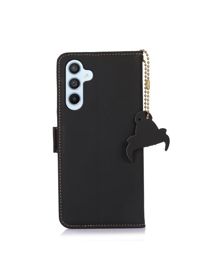 S-TOP Case For Samsung Galaxy M34 5G Genuine Leather Magnetic RFID Leather Phone Case - Image 3