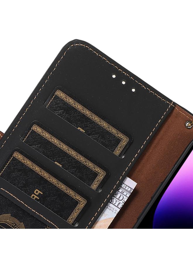 S-TOP Case For Samsung Galaxy M34 5G Genuine Leather Magnetic RFID Leather Phone Case - Image 5