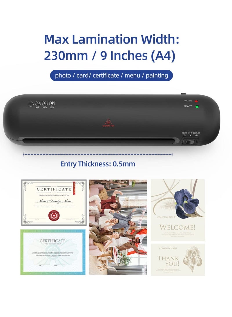 OSMILE SL280 Hot And Cold Laminating Machine, A4A5A6 Laminator Machine Set, 4 in 1 Thermal Laminator for Home Office School Use, 9 inches Max Width,Paper Trimmer,Corner Rounder (15 Laminating Pouches) - Image 4