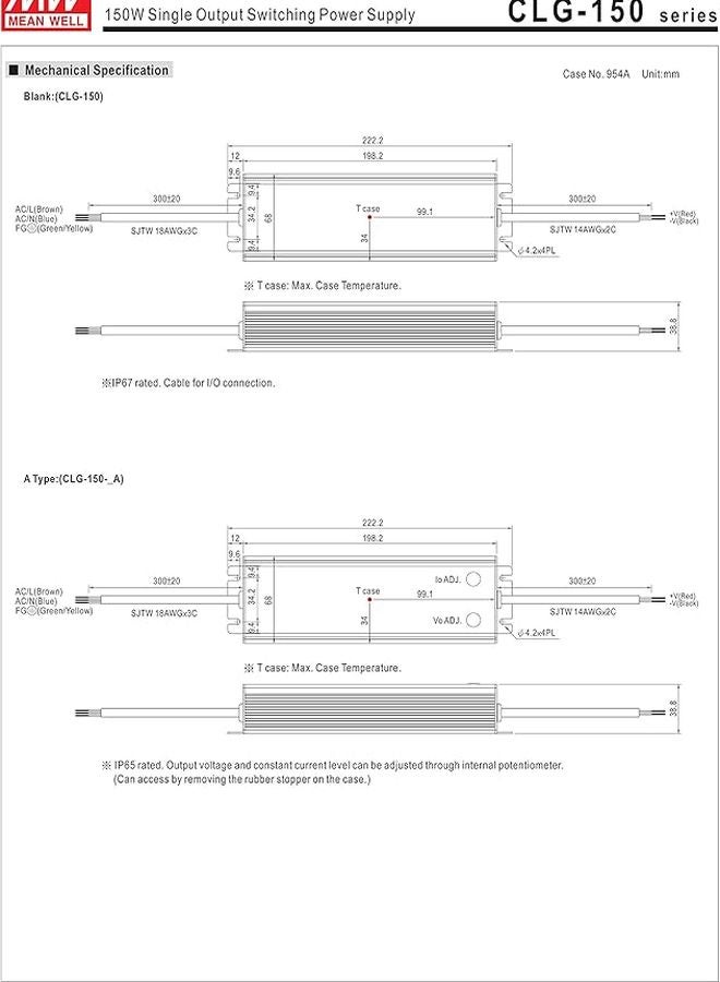 Mean Well CLG 150 12V 11A 132W Single Output LED Power Supply with PFC - Image 4