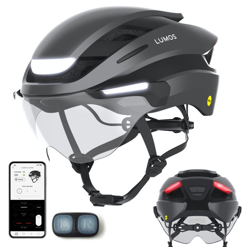 Lumos Ultra E-Bike Smart Helmet | NTA 8776 Certified | Front & Rear LED Lights | Retractable Face Shield | App Controlled | EBike, Scooter, Cycling, Bicycle | Adults, Men Women - Image 1