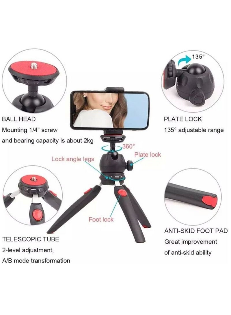 Jmary Mini Tripod for Camera and Phone Tabletop Small Phone Tripod Mount for GoPro iPhone Cell Phones Webcam Projector Compact DSLR Hand Desktop Camera Tripod Stand Table - Image 3