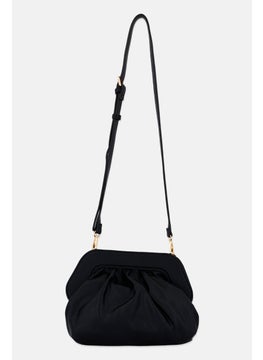 Moda Luxe Women Pleated Cross Body Bag 22 H x 28 L x 10 W cm, Black  - Image 2