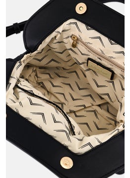 Moda Luxe Women Pleated Cross Body Bag 22 H x 28 L x 10 W cm, Black  - Image 3
