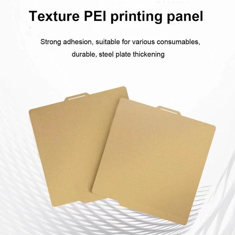 HzdaDeve PEI Sheet for Bambu Lab X1/X1C/P2S/P1P/P1S/A1 Carbon Build Plate Heated Bed Spring Steel Flexible Platform 257.5x257.5 mm Double Side Textured Board for 3D Printer (Gold) - Image 4