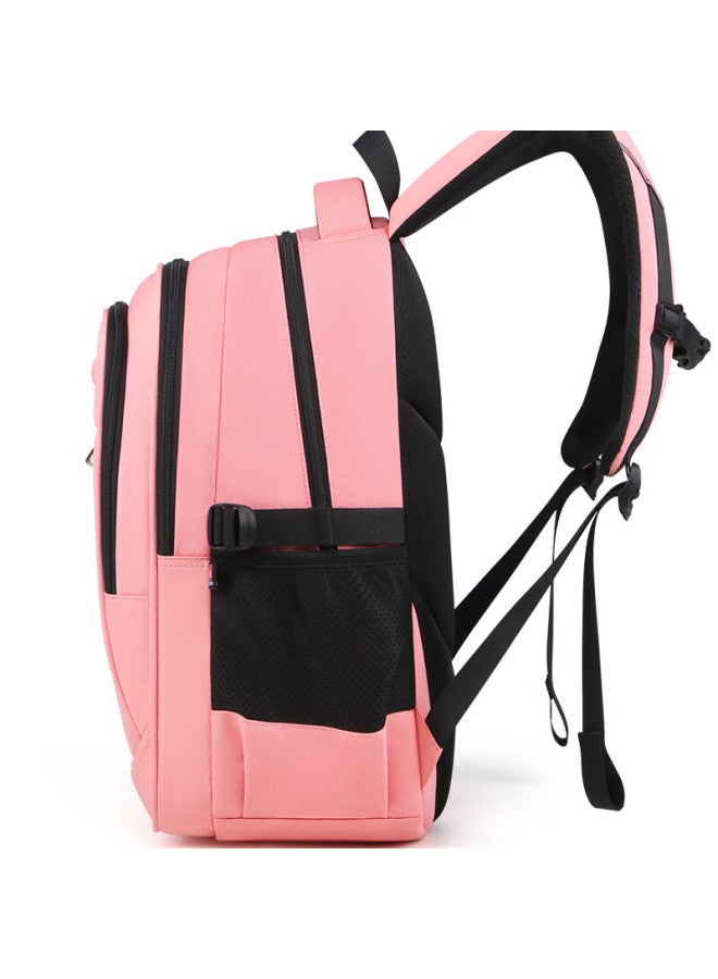 Edison Junior High School Backpack Waterproof Large Capacity Double Shoulder Bag Elementary School High Grade Burden Reduction Backpack L796-5 Light Pink - Image 2