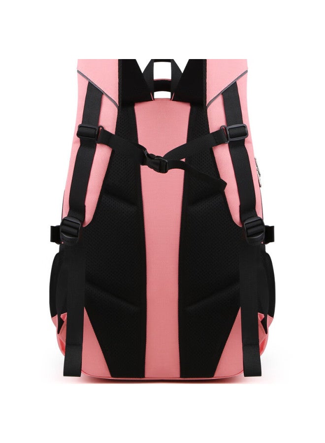 Edison Junior High School Backpack Waterproof Large Capacity Double Shoulder Bag Elementary School High Grade Burden Reduction Backpack L796-5 Light Pink - Image 3