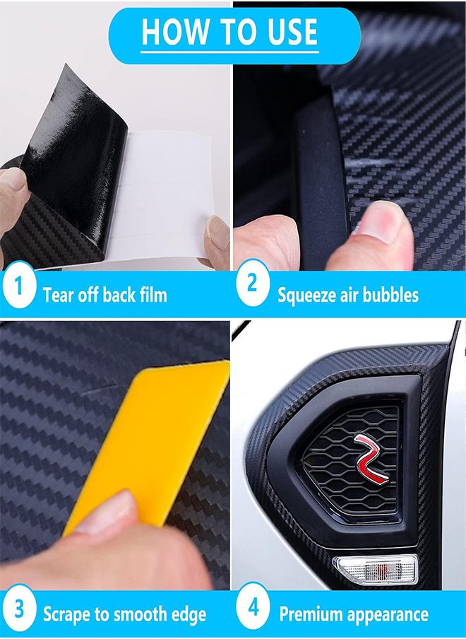 RATSAW 5D Car Carbon Fiber Sticker Strip Car Door Edge Guard Sticker Detailing Wrap Protective Film Vinyl Wrap Tape 7CM x 3M  - Image 5