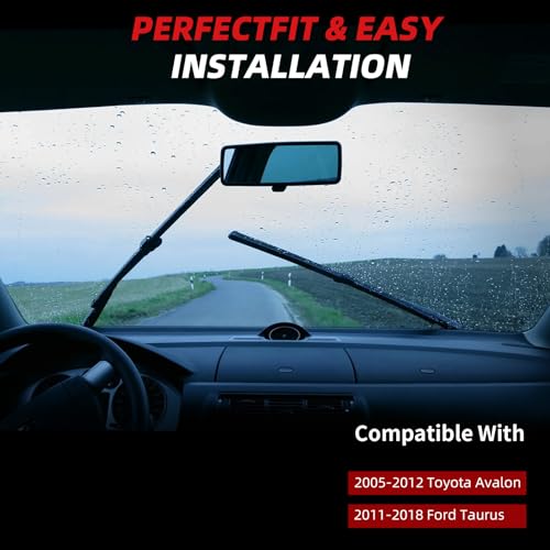 OTUAYAUTO Premium Windshield Wiper Blades - Replacement for Ford Taurus 11-18, Toyota Avalon 05-12 - Precision Fit, All-Weather Performance, Pinch Tab Front Window Wiper Blades - 26"+20" (Pack of 2) - Image 4