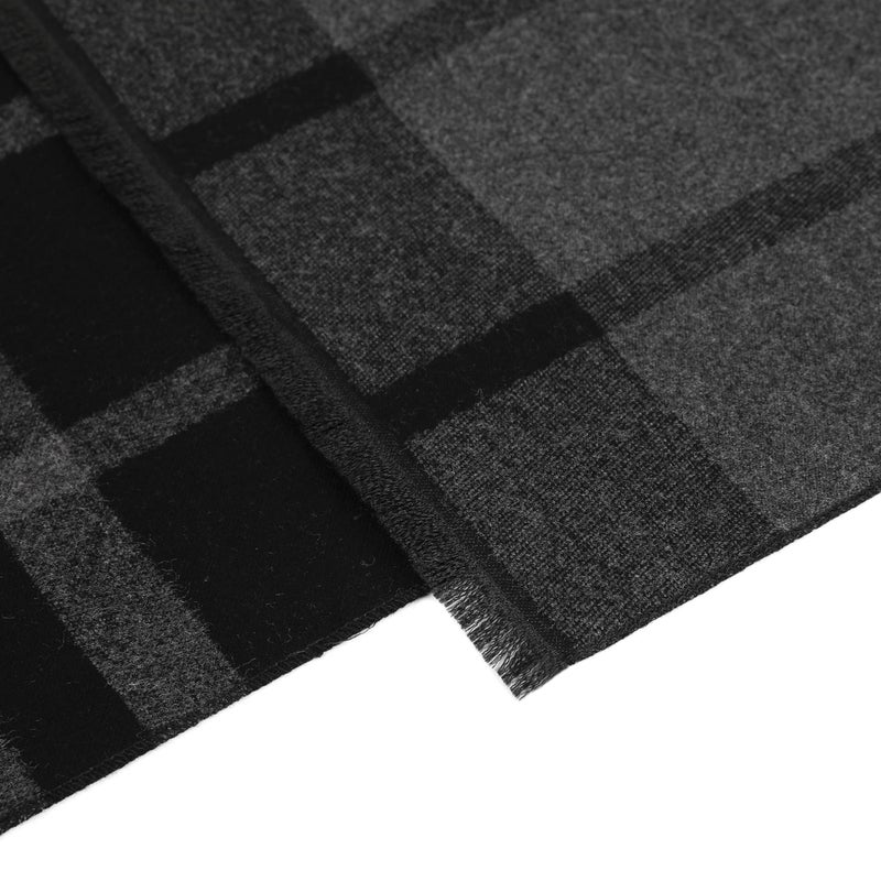 Mukidom Black Grey Scarf for Men Soft Plaid Tassel Mens Winter Scarf Warm Soft 73"Ã—12" Scarves Business Work Office Long Thick Cold Weather Scarves for Neck Cashmere Feel Bufandas Para Hombres 2026 - Image 4