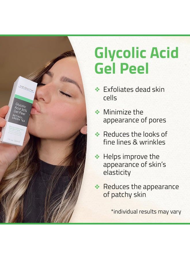 Yeouth Glycolic Acid Peel for Face, At Home Chemical Exfoliator AHA 30% Glycolic Acid Face Peel with Retinol, Designed to Refresh and Smooth the Appearance of Skin 2oz - Image 5