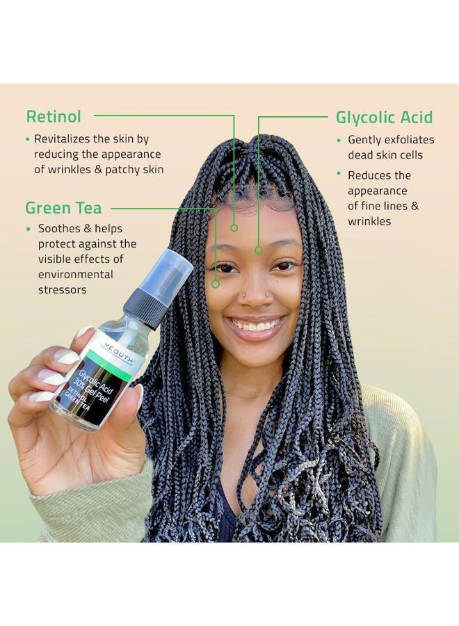 Yeouth Glycolic Acid Peel for Face, At Home Chemical Exfoliator AHA 30% Glycolic Acid Face Peel with Retinol, Designed to Refresh and Smooth the Appearance of Skin 2oz - Image 3