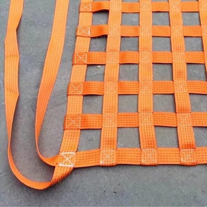 MekUk Web Cargo Lifting Bag Polyester Lifting Nets Hanging Lifting Cargo Net Lift Net for Industrial Loading and Unloading Tools Used for Cranes(2.5X2.5M/Mesh 15cm/Load 1t) - Image 3