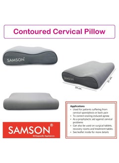 Samson SAMSON Orthopaedic Contoured Pillow for Neck & Back Support Sleeping Bed Pillow - Ergonomically Designed, High Density PU Foam, Soft Cushiony Feel & Plush Looks (20" L x 13" W x 5" H) (Universal)  - Image 4