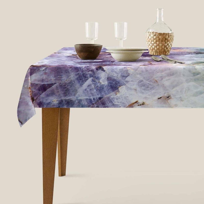 TKS MITLAN Tablecloth Quartz Stone Purple Blue Table Cloth Rectangle Table 52 x 70 Inch Ore Crystal Rough Stone Bright Gorgeous Style Kitchen Decorations for Home Dinner Party - Image 5
