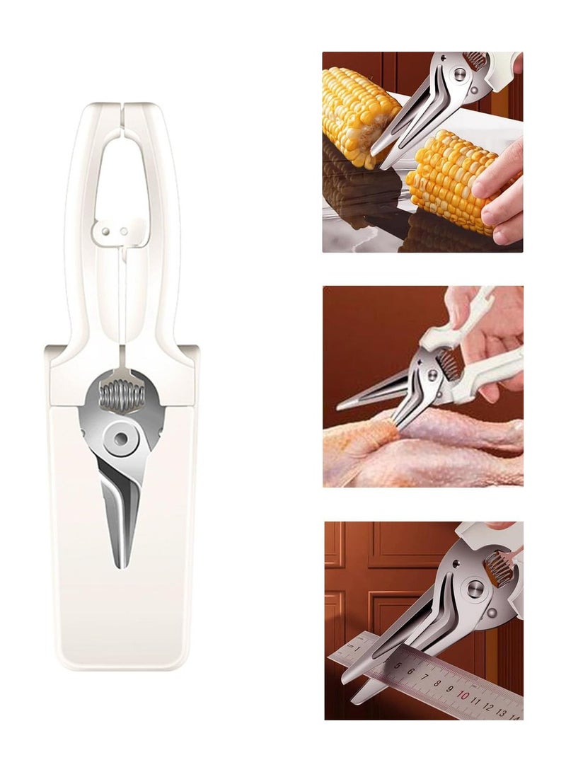 مقص المطبخ، مقصات ثقيلة من الفولاذ المقاوم للصدأ، مقصات طعام متعددة الاستخدامات، مقصات مطبخ موفرة للجهد لقطع اللحم والخضار والأسماك والدواجن، مقصات متعددة الاستخدامات. - Image 1