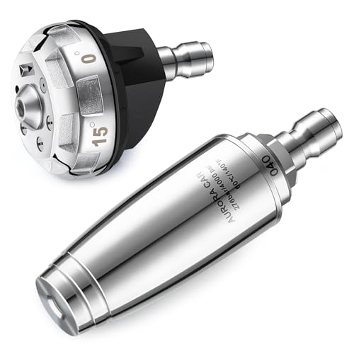 AURORA CAR Pressure Washer Nozzle, 4000 PSI Rotating Turbo Nozzle for Pressure Washer and 6-in-1 Quick Changeover Pressure Washer Nozzle, Power Washer Tips with 1/4 inch Quick Connect, 4.0 GPM 4.0 Orifice - Image 1