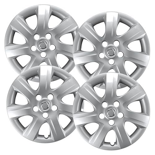 Hubcaps.com - Premium Quality 16" Silver Hubcaps fits 2010 and 2011 Toyota Camry, Heavy Duty Construction (Set of 4) 61155AMS-SET - Image 1