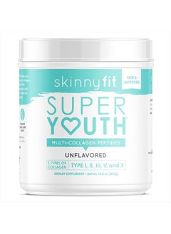 Super Youth Multi-Collagen Peptides Plus Apple Cider Vinegar, Hyaluronic Acid, & Vitamin C, Unflavored, Hair, Skin, Nail & Joint Support, Immunity, Healthy Metabolism, 28 Servings