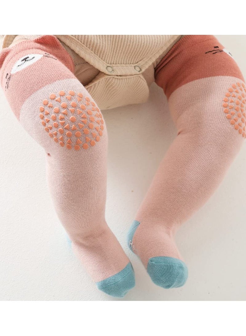 KASTWAVE Baby Non Slip Socks for Crawling Walking 3 Pairs Toddler Knee High Socks, Infant and Newborn Stockings for Newborn Toddler Boy Girl 6-12 Month - Image 2