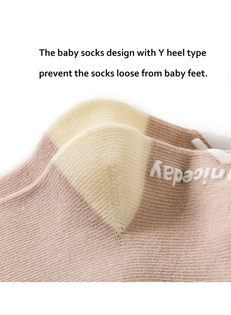 KASTWAVE Baby Non Slip Socks for Crawling Walking 3 Pairs Toddler Knee High Socks, Infant and Newborn Stockings for Newborn Toddler Boy Girl 6-12 Month - Image 5