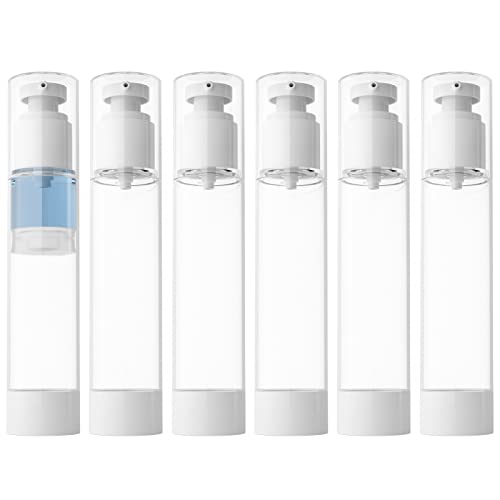 longway 4 Oz 120ml Clear Airless Cosmetic Cream Pump Bottle Travel Size Dispenser Refillable ContainersFoundation Travel Pump Bottle for Shampoo Pack of 6 - Image 1